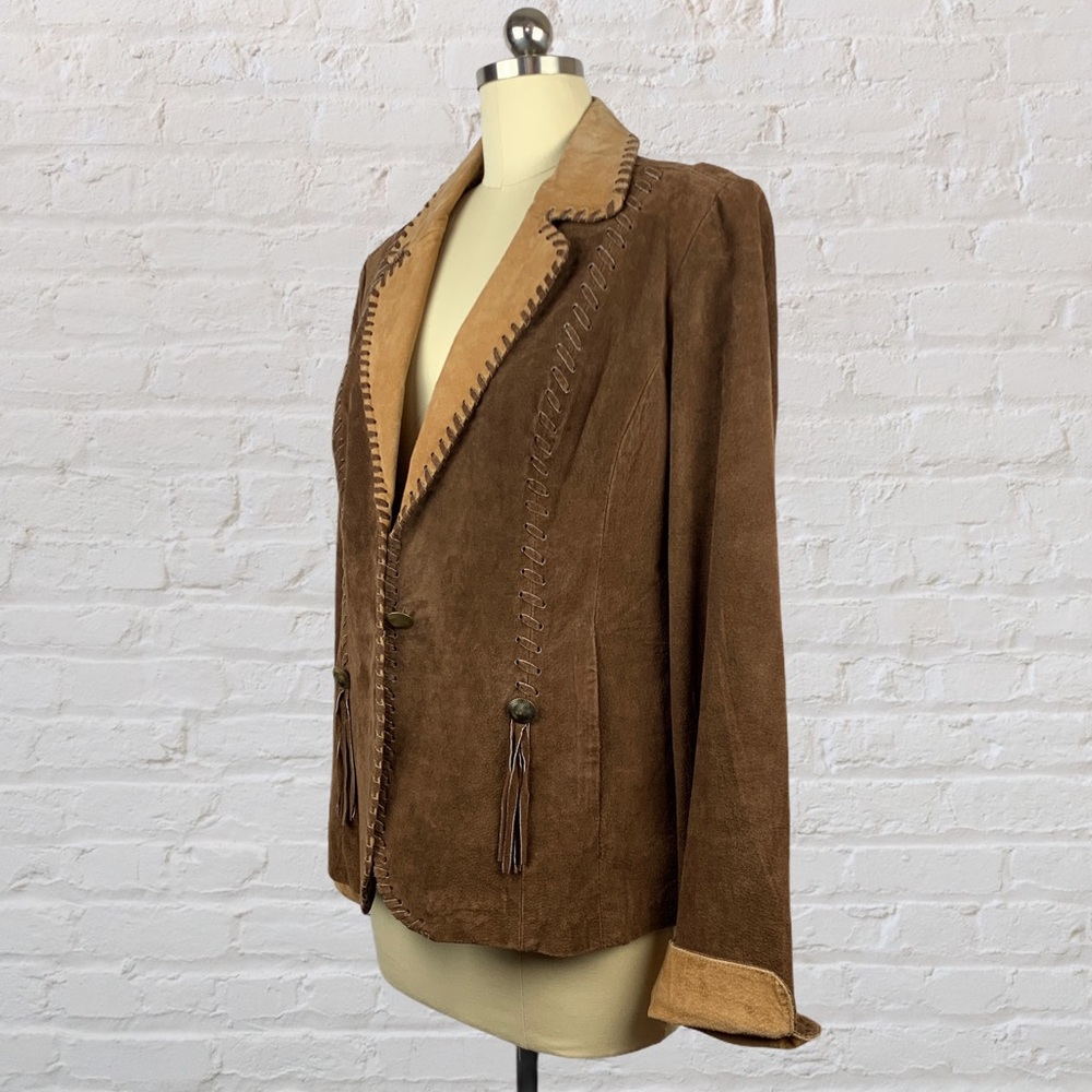 Live A Little Rugged Leather Western Blazer NWOT - Picture 2 of 11